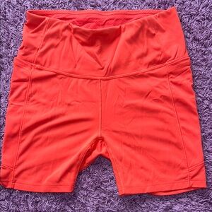 Women's High-Waisted Neon Pink Gym Shorts